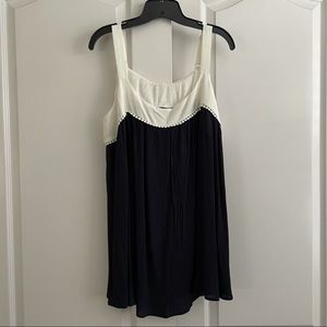 LAST CALL🚨 Lane Bryant White/Navy Pom Tank 18